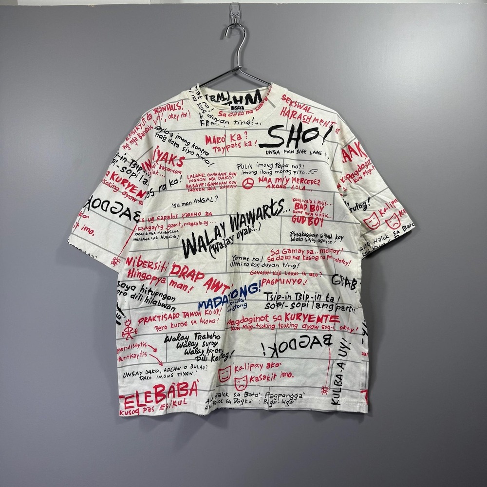 Bisaya Shirt Mens Large Multicolor All Over Print Graphic Philippines Tee